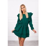 Kesi Dress with vertical flounces dark green | Shoptok.si