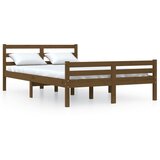 vidaXL Posteljni okvir medeno rjav iz trdnega lesa 135x190 cm 4FT6, (20647060) Cene