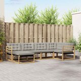  Set vanjskih sofa 6 kom. Bijela i svjetlosiva 325 x 166,5 x 73 cm | Shoptok.si