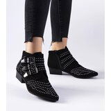 Gemre Black decorative ankle boots with low block heel Forever | ePonuda.com