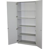 eurokraft pro Omara s krilnimi vrati, VxŠxG 1864 x 913 x 440 mm, 4 police, svetlo siva RAL 7035, z dvojnimi krilnimi vrati | Shoptok.si