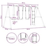 Set vanjskih ljuljački Šareni Čelik i PE - Crvena 2x ljuljačka + ljestve + klizač | shoptok.hr