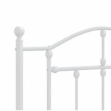  Metalni okvir kreveta uzglavlje i podnožje bijeli 80x200 cm | shoptok.hr