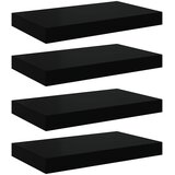 Plutajuće zidne police 4 kom sjajne crne 40 x 23 x 3,8 cm MDF | Eponuda.com