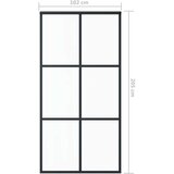 Drsna vrata ESG steklo in aluminij 102x205 cm črna, (20767283) | Shoptok.si