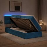  LED krevet za pohranu s madracem Tamno plava 90 x 200 cm Baršun | shoptok.hr