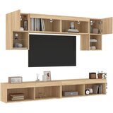 vidaXL 6-dijelni zidni TV elementi s LED svjetlima boja hrasta drveni | shoptok.hr