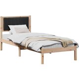 vidaXL Posteljni okvir z oblazinjenim vzglavjem Črna 80 x 200 cm | Shoptok.si