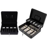 Metalna kasa s bravom za novčanice i kovanice - crna | shoptok.hr