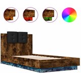  Okvir za krevet s uzglavljem i LED svjetlima boja hrasta Smeđa 90 x 190 cm | Shoptok.si