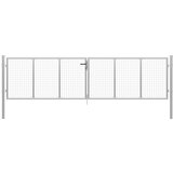 vidaXL Vrtna vrata pocinkano jeklo 415x175 cm srebrna Cene