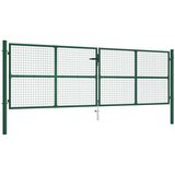 vidaXL mrežasta vrtna vrata iz jekla 390x125 cm zelena | Shoptok.si