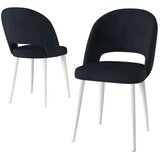 Hanah home set trpezarijskih stolica Pane 4 kom, antracit tkanina Babyface, bele metalne noge Cene