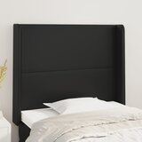  Uzglavlje s ušima crno 83x16x118/128 cm od umjetne kože | shoptok.hr