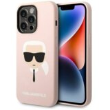 Karl Lagerfeld magsafe ovitek KLHMP14LSLKHLP za iphone 14 pro roza silikonska zaščita - karls head Cene