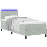 Box spring krevet Svjetlosiva 80 x 200 cm Baršun | shoptok.hr