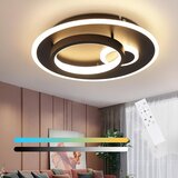 Nettlife LED stropna svetilka za dnevno sobo, črna, 33W, zatemnljiva, z daljinskim upravljalnikom, moderna okrogla svetilka, (22110724) | Shoptok.si