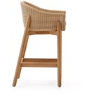 Kave Home Oblazinjen/iz ratana vrtni barski stol v naravni barvi Galea – | Shoptok.si