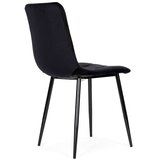 Modern Home Set od 4 prošivene baršunaste stolice za blagovaonicu i dnevni boravak - crne | shoptok.hr