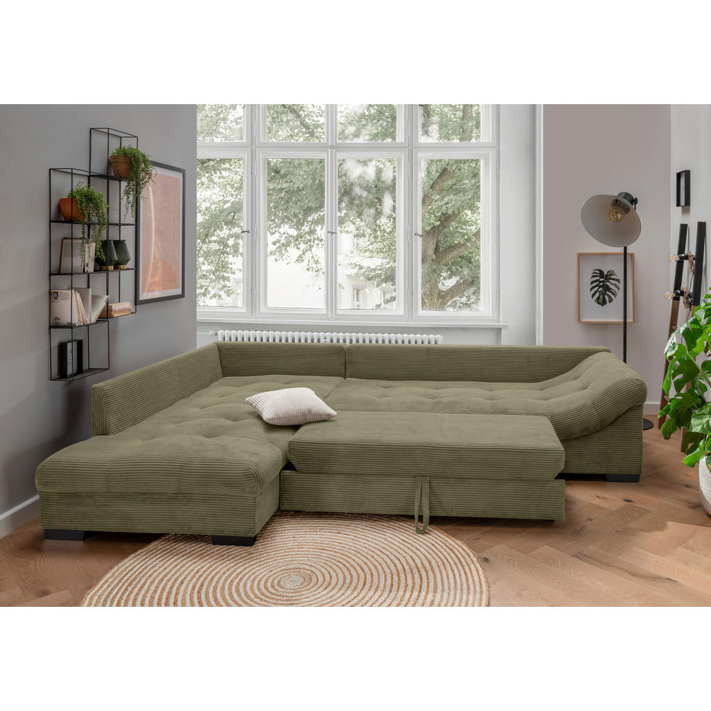 MID.YOU KOTNA SEDEŽNA GARNITURA, rebrasti žamet olivno zelena | Shoptok.si