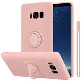 Cadorabo Ohišje, združljiv s Samsungom v tekoči roza barvi - zaščitni pokrov iz fleksibilnega silikona TPU z obročem, (20582936) Cene