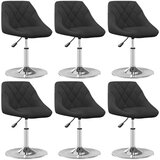 vidaXL Vrtljivi jedilni stoli 6 kosov črn žamet Cene