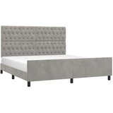  Posteljni okvir z vzglavjem svetlo siv 180x200 cm žamet, (20795017) | Shoptok.si