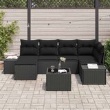  Sjedeća garnitura za vrt 6 kom. Crna poliratan 264 x 62 x 85 cm | Shoptok.si