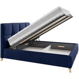 CARRYHOME OBLAZINJENA POSTELJA 160 cm x 200 cm , tekstil temno modra | Shoptok.si