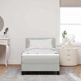 vidaXL Box Spring postelja z vzmetnico in LED lučjo svetlo siva 80x200 cm žamet, (22050255) | Shoptok.si