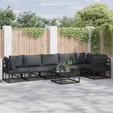 vidaXL Sjedeća garnitura za vrt 7 pcs Crna 70 x 70 x 32 cm Aluminij | shoptok.hr