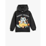 Koton Hooded Sweatshirt Cat Printed Long Sleeve Raised | Shoptok.si