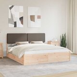  Krevetni okvir s tapiciranim uzglavljem Sivo-smeđa 200 x 200 cm Slike