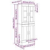  Highboard Staro drvo 69,5 x 34 x 180 cm Konstruirano drvo Slike