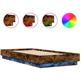 Furnova Posteljni okvir z LED lučkami dimljeni hrast 90x200 cm, (21936999) | Shoptok.si