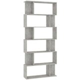 vidaXL Knjižna omara/paravan betonsko siva 80x24x192 cm iverna plošča | Shoptok.si