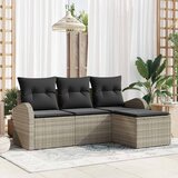  Set sofe s jastukom s pohranom 4 pcs Svijetlo siva poliratan | shoptok.hr