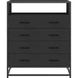 vidaXL Omarica s predali črna 70x41x70 cm konstruiran les | Shoptok.si