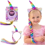Horn Headband Colorful Hair Braids