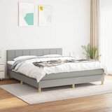  s oprugama i madracem svjetlosivi 180x200 cm od tkanine | shoptok.hr