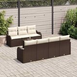  Sjedeća garnitura za vrt 8 kom. 7-Broj sjedala Smeđa i krem 231 x 62 x 85 cm | Shoptok.si
