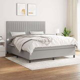  Box spring postelja z vzmetnico svetlo siva 160x200 cm žamet, (20930572) | Shoptok.si