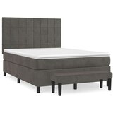  Krevet s oprugama i madracem tamnosivi 140x190 cm baršunasti | shoptok.hr