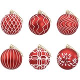  Set božićnih kuglica XL 18 kom. Crvena i bijela 8 cm Polistiren | shoptok.hr
