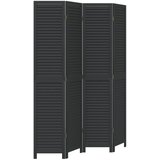 Furnova Paravan 4-delni črn trden les pavlovnije, (21929756) | Shoptok.si