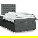 Maison Chic Box spring postelja - Vzmetna postelja z vzmetnico temno siva 120x190 cm blago SL11069, (21906526) | Shoptok.si