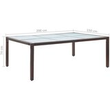 Poli vrtni blagovaonski stol smeđi 200 x 150 x 74 cm od poliratana | shoptok.hr