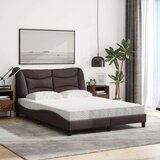  Krevet s madracem tamnosmeđi 140 x 190 cm od tkanine | shoptok.hr