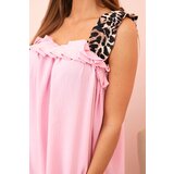 Kesi Włoski Women's dress with leopard print straps candy pink | shoptok.hr