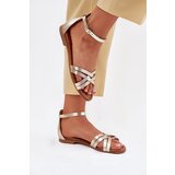 Maciejka Ladies leather sandals on flat heel Cene